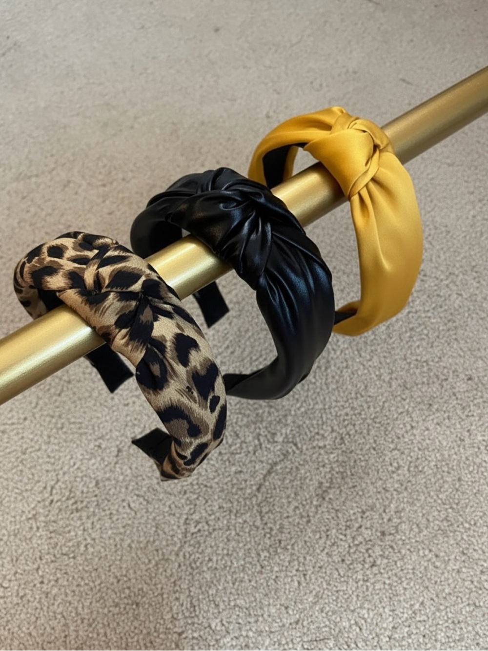 Women’s Satin Knot Headbands - Black, Gold, Leopard
